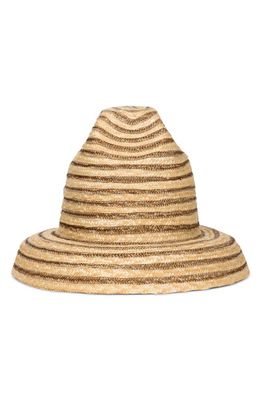 Cult Gaia Magda Stripe Straw Hat in Soil Multi