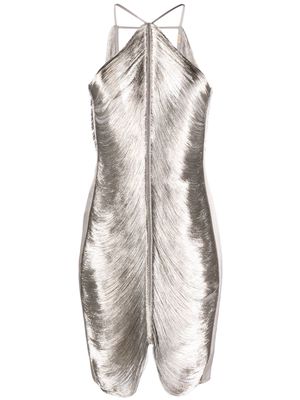 Cult Gaia Mara draped metallic minidress - Silver