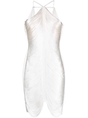 Cult Gaia Mara halterneck fringed minidress - White