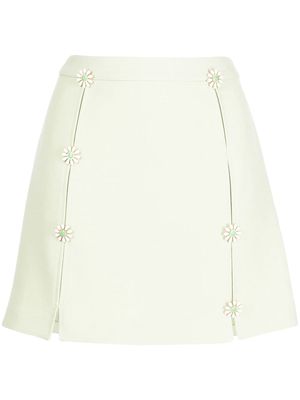 Cult Gaia Maro floral-appliqué skirt - Green