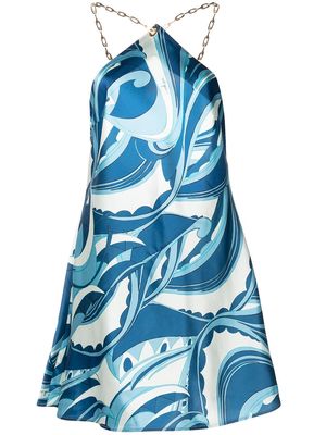 Cult Gaia Minna graphic-print dress - Blue