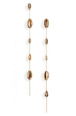 Cult Gaia Myrna Mismatched Linear Drop Earrings in Shiny Brass