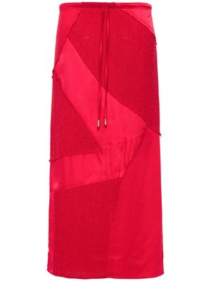 Cult Gaia patchwork midi skirt - Red