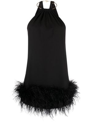 Cult Gaia Reeves feather-trim minidress - Black