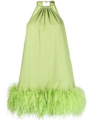 Cult Gaia Reeves feather-trim minidress - Green