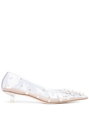 Cult Gaia Roxy pearl kitten-heel pumps - White