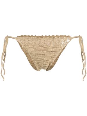Cult Gaia side-tie crochet bikini-bottoms - Neutrals