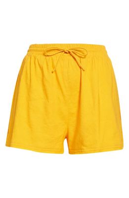 Cult Gaia Sissi Linen Blend Shorts in Marigold