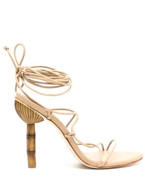 Cult Gaia Soleil 101mm lace-up sandals - Brown