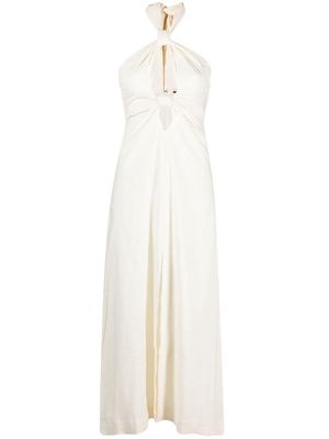 Cult Gaia Susana knot-detail linen midi dress - White