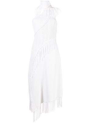 Cult Gaia tassel-edge asymmetric midi dress - White
