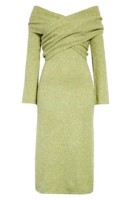 Cult Gaia Zennie Long Sleeve Midi Sweater Dress in Pine