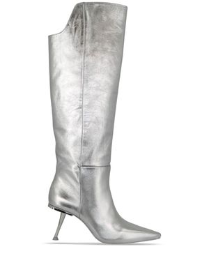 Cult Gaia Ziva 35mm metallic-finish boots - Silver