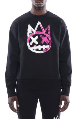 Cult of Individuality Cotton Graphic Sweatshirt in Black