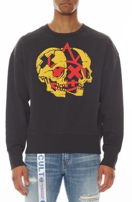 Cult of Individuality Cotton Graphic Sweatshirt in Peat Black