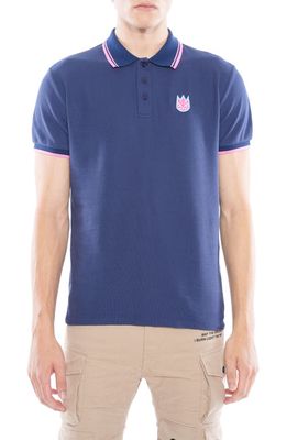 Cult of Individuality Cotton Piqué Polo in True Navy