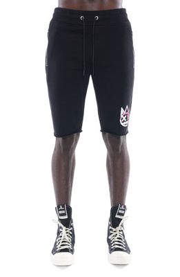 Cult of Individuality Graphic Cotton Sweat Shorts in Black