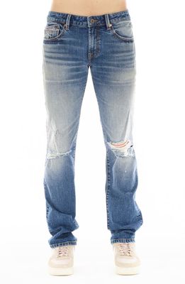 Cult of Individuality Greaser Distressed Straight Leg Jeans in Heath 