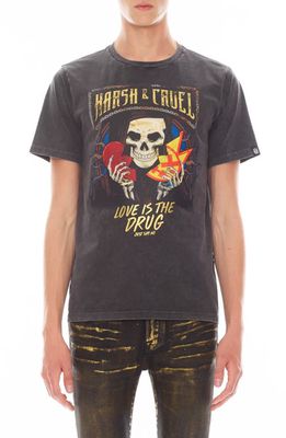 Cult of Individuality Harsh & Cruel Graphic T-Shirt in Charcoal