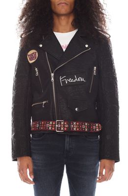 Cult of Individuality Hendrix Faux Leather Moto Jacket in Black