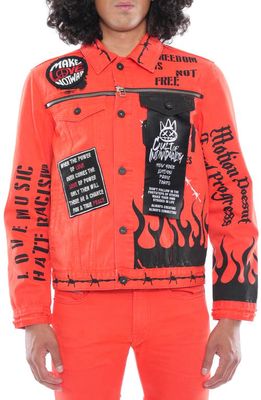 Cult of Individuality Paz Type II Denim Jacket in Coral