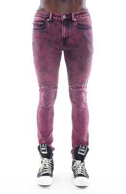 Cult of Individuality Punk Ripped Super Skinny Jeans in Ruby Red