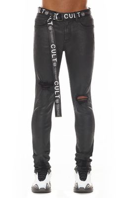 Cult of Individuality Punk Super Skinny Jeans in Black Coated