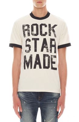Cult of Individuality Rockstar Made Graphic Ringer T-Shirt in Winter White