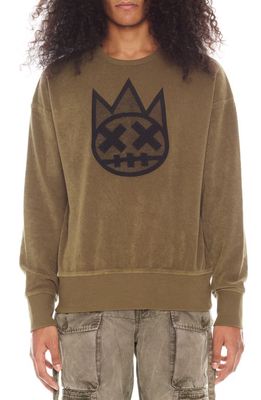Cult of Individuality Shimuchan Graphic Cotton Sweatshirt in Moss