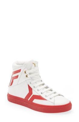 CULTURE OF BRAVE Lace-Up High Top Sneaker in White/Red/Red