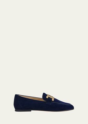 Cuoio Suede Metal-Strap Loafers