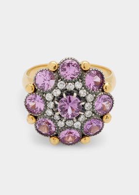 Cupcake Ring in Pink Sapphires and Diamonds
