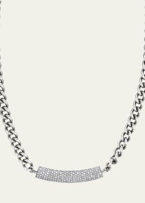 Curb Chain Diamond Bar Necklace