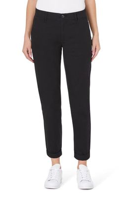 CURVE APPEAL Medium Rise Relaxed Fit Comfort Waist Chino Pants in Black