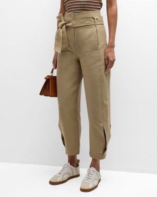 Curved High-Rise Twill Pants
