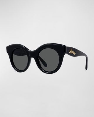 Curved Logo Acetate & Nylon Cat-Eye Sunglasses