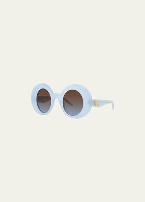 Curved Logo Round Acetate Sunglasses