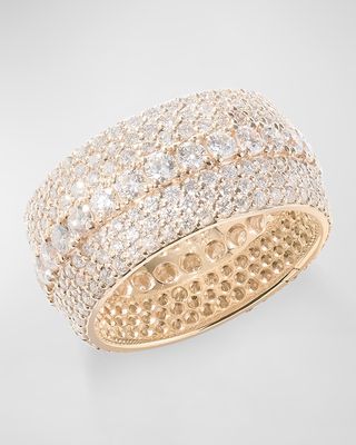 Curved Mega Flawless Diamond Cigar Ring, Size 7