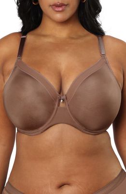 Curvy Couture Silky Smooth Underwire Unlined Bra in Sweet Tea