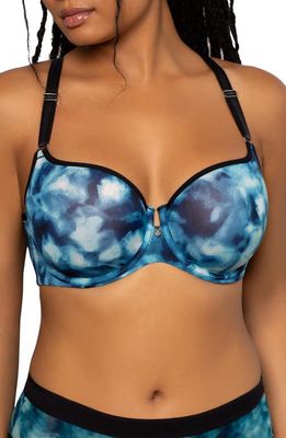 Curvy Couture Tulip Smooth Convertible Underwire Push-Up Bra in Floral Wash