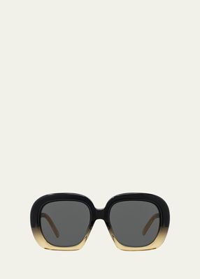 Curvy Logo Acetate Square Sunglasses