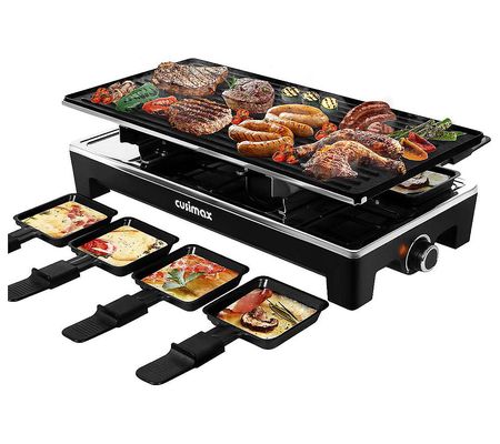 Cusimax 1500W 2 in 1 Electric Raclette Grill