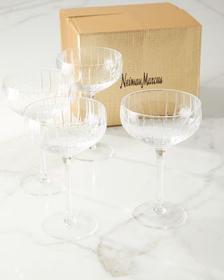 Cut Coupe Glass, Set of 4