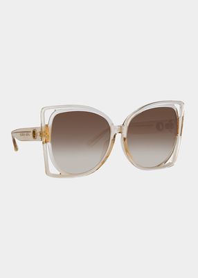 Cut-Out Acetate & Nylon Cat-Eye Sunglasses