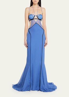 Cut-Out Bra Detailed Mermaid Gown