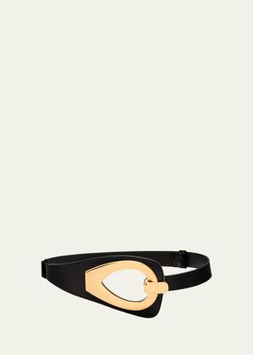 Cut-Out Leather & Brass Belt