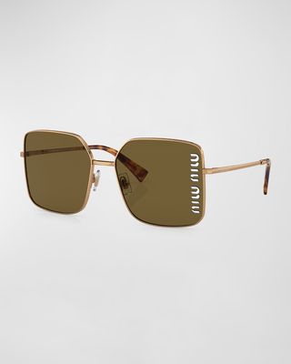 Cut-Out Logo Metal & Plastic Butterfly Sunglasses