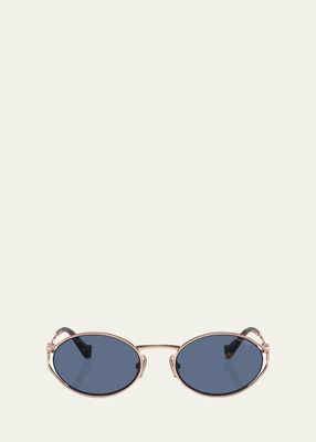 Cut-Out Metal & Plastic Oval Sunglasses