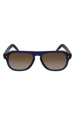 Cutler and Gross 53mm Flat Top Aviator Sunglasses in Blue/Smoke
