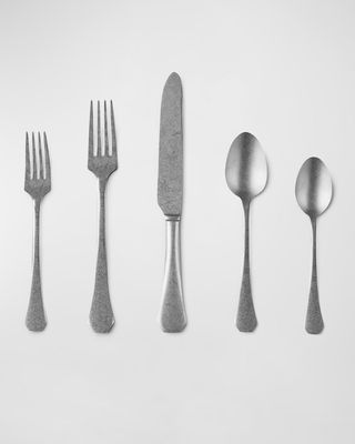 Cutlery 5-Piece Moretto Pewter Flatware Set